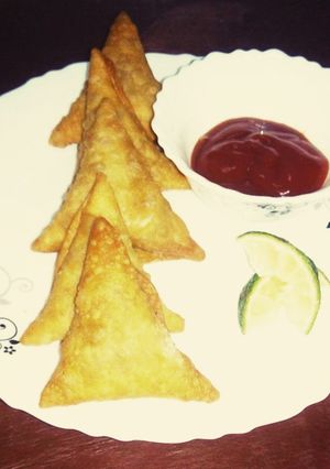 A picture of Beef Samosas.
