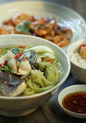 Hình của món CƠM NHÀ |CANH CHUA BÔNG SO ĐŨA & TÉP RANG.
