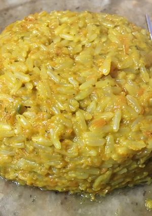 Una foto de Arroz cremoso de zanahoria