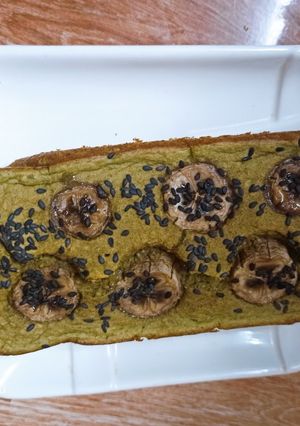 Hình của món Bánh chuối yến mạch matcha.