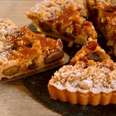 A picture of Sweet Chestnuts and Walnuts Tart, Crumble Topping.