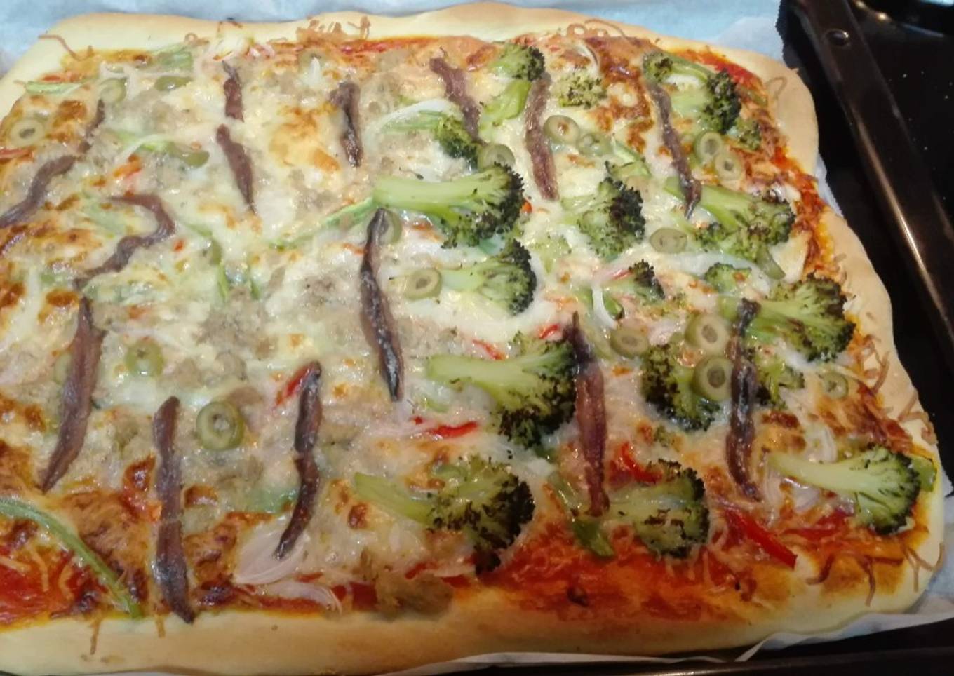Pizza vegetal casera