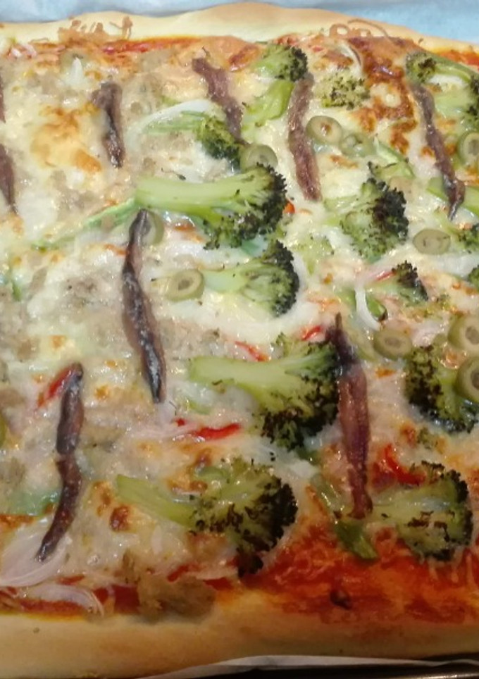 Una foto de Pizza vegetal casera