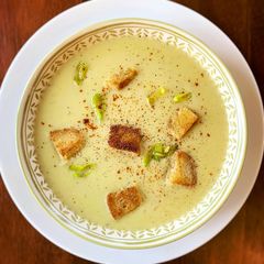 A picture of Creamy Leek and Potato Soup.