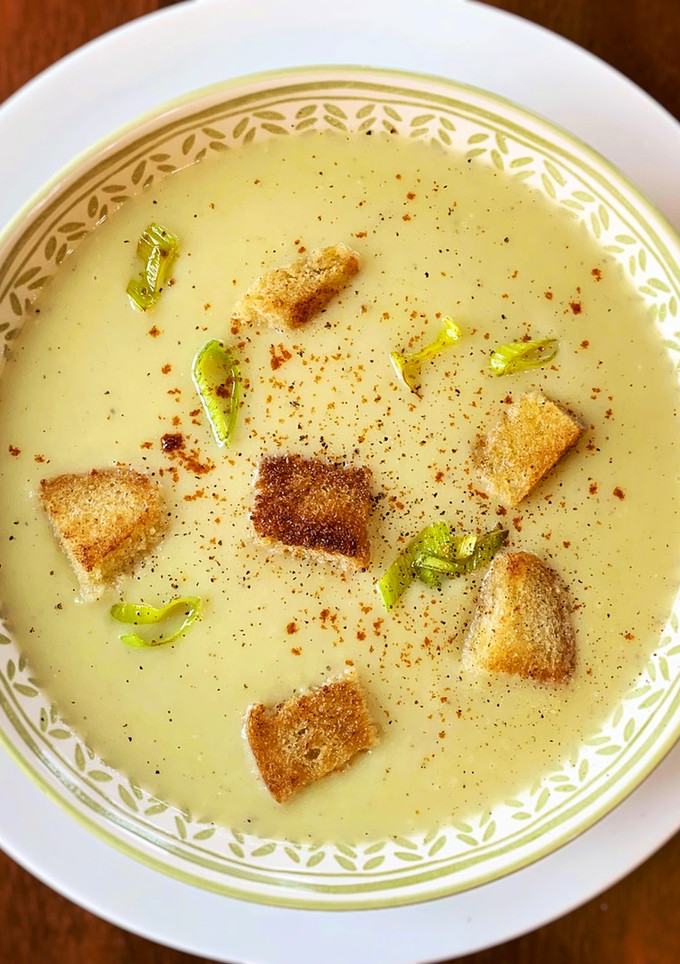 A picture of Creamy Leek and Potato Soup.