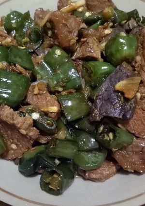Foto resep Oseng Daging Sapi Cabe Ijo