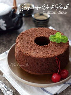 Foto resep Japanese Dark Pearl Chiffon Cake