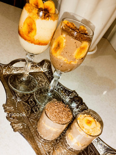 عکسی از دستور پودینگ موز شکلاتی و وانیلی