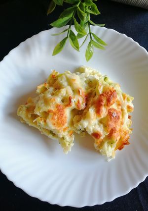 A picture of Bechamel sauce Zucchini pasta.