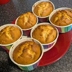 A picture of Lemon & white chocolate Muffins.