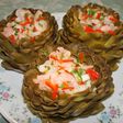 Stuffed artichokes with shrimps