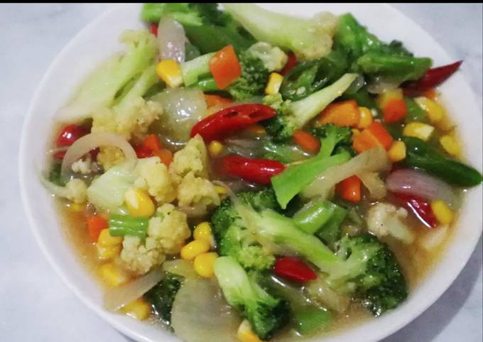 Cara Gampang Membuat Tumis home-made frozen brokoli,kembang kol dan frozen mix veggie, Enak Banget