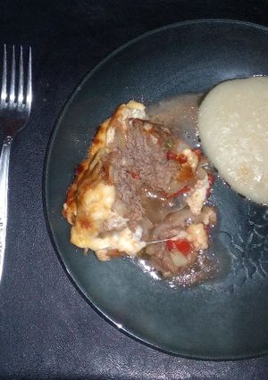 Una foto de Albóndigas al horno con puré 😋