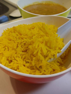 A picture of Indian Turmeric Basmati Rice (goes great with curry!).