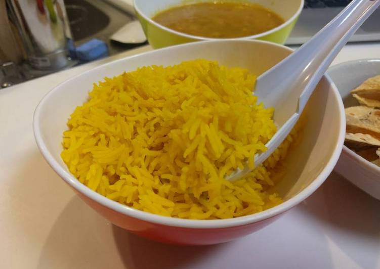 Simple Way to Make Perfect Indian Turmeric Basmati Rice (goes great with curry!)