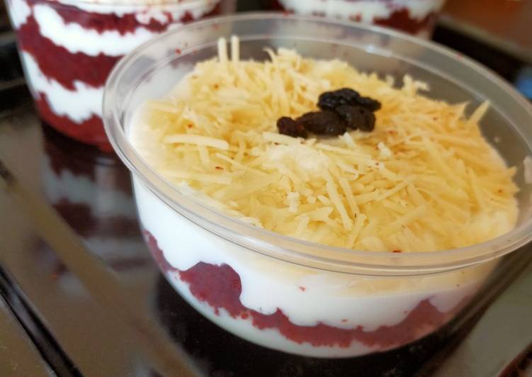 Cara Gampang Membuat Red Velvet dessert cup yang Lezat