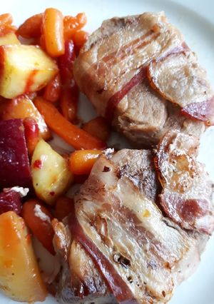 Sertésszűz bacon kabátban recept fotója
