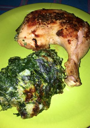 Una foto de Espinaca gratinada