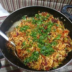 Vegetable kadhai pulao A picture of Vegetable kadhai pulao.