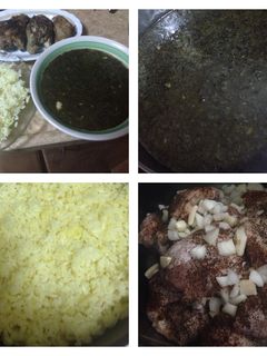 صورة لوصفة ملوخية بالدجاج والارز روووعه 👌🏻😋