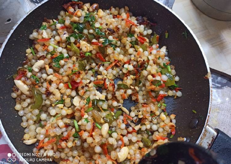 Recipe of Any-night-of-the-week Sago pearls with colourful veggies