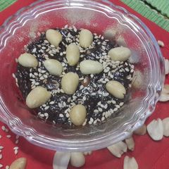 A picture of Sesame Peanut Fudge Pudding.