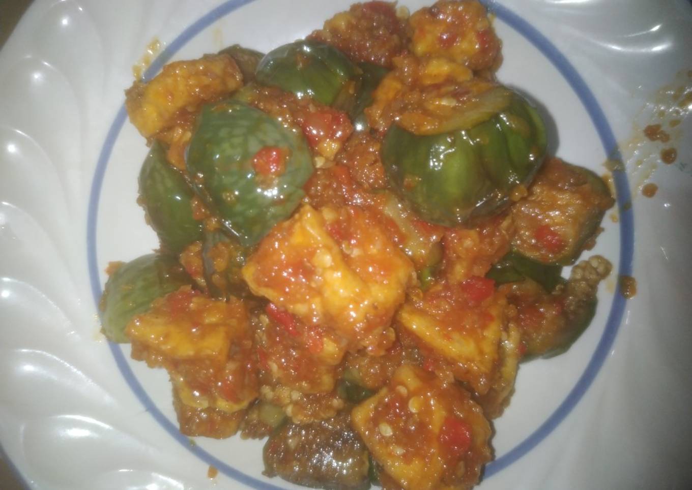 Sambal goreng tahu terong bulat