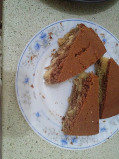 A picture of Vannila spongy zebra cake.