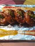 Veggy Suji Potato Snacks(With Hot and Sweet Garlic sauce)