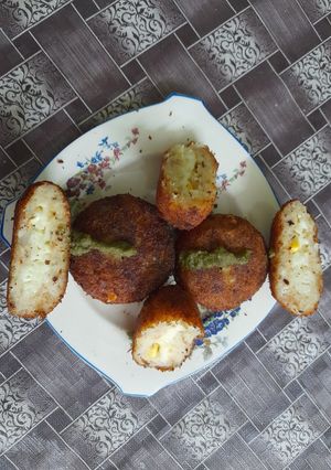 A picture of Cheese corn brust tikki.