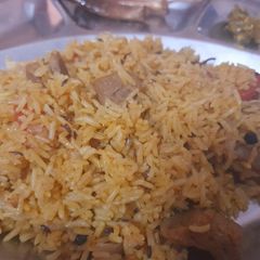 A picture of Soya chunks pulao.