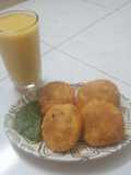 Peas Kachori with Mango Milk shake