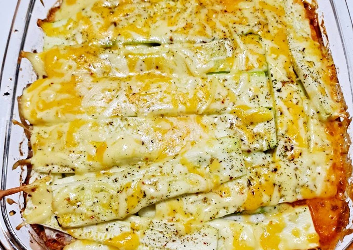 Pastel de calabacín y boloñesa