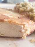 Escalopes veganos de tofu con arroz con panceta (v) y arvejas