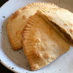 A picture of Oven-Baked ‘Chebureki’ Meat Stuffed Pastry.
