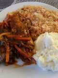 Bistec enrollado con verduras