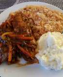 Bistec enrollado con verduras