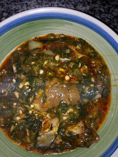 A picture of Okro soup.