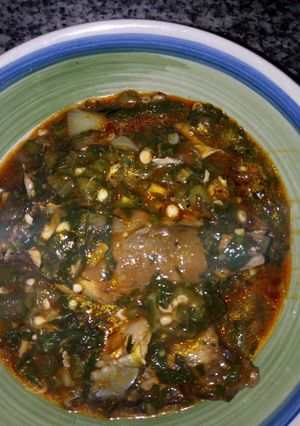 A picture of Okro soup.