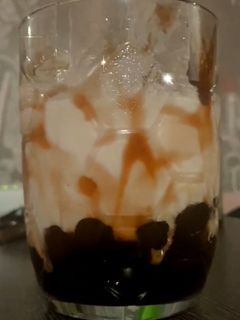 Foto resep Brown sugar milk with boba pure palm sugar replika xingfutang