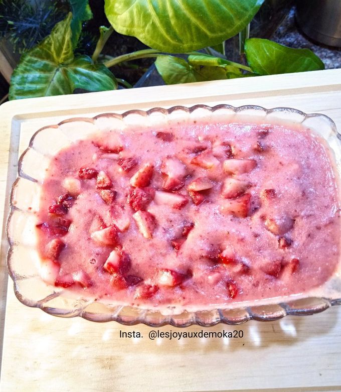 Une photo de Sorbet de fraise congelée 🍓 et yaourt