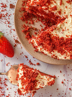 Una foto de Tarta Red Velvet saludable