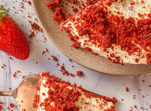 Una foto de Tarta Red Velvet saludable