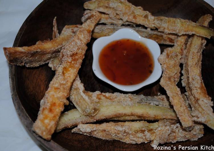 Recipe of Any-night-of-the-week Deep fried eggplants (Aubergine)