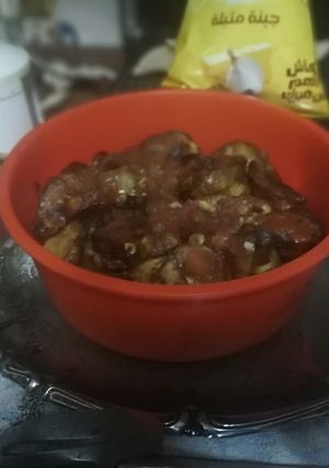صورة لوصفة فلفل رومي مقلي وباذنجان 🍲
