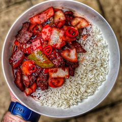 Szechuan Beef w/ Rice A picture of Szechuan Beef w/ Rice.