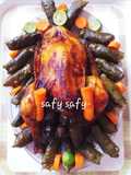 Roast Chicken Stuffed with Grape Leaves