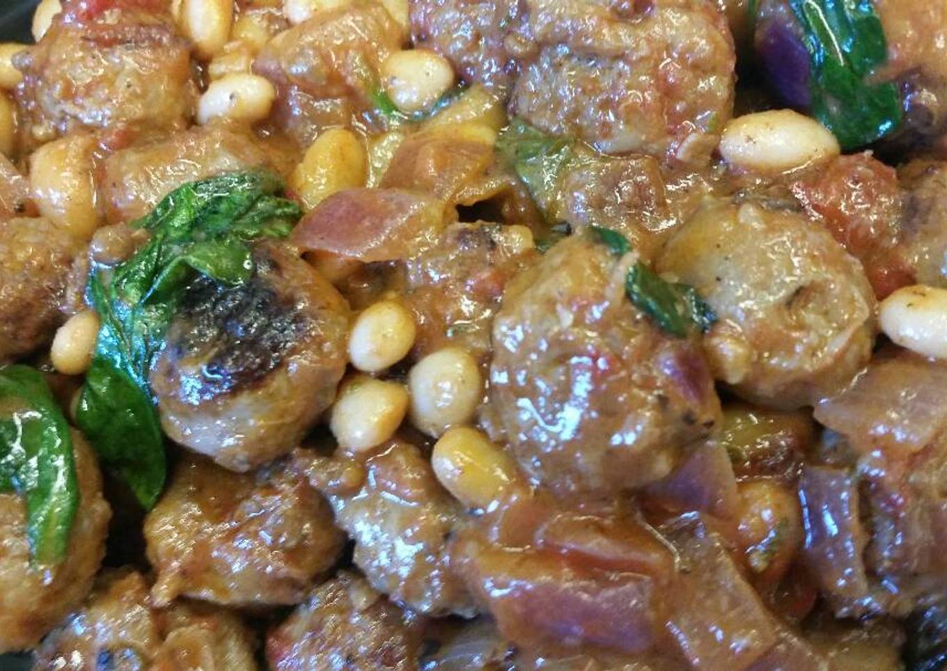 Sausage & Northern Beans w/ Marsala