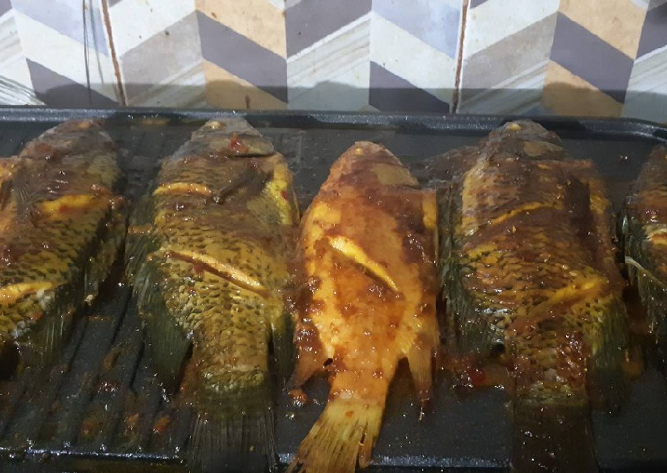 Ikan nila bakar Teflon