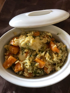 Una foto de Risotto con calabaza